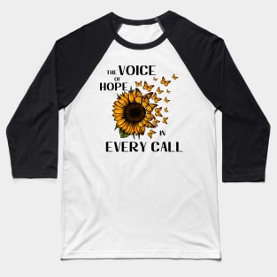 911 Police Dispatcher Sunflower for Sheriff Dispatch Baseball T-Shirt